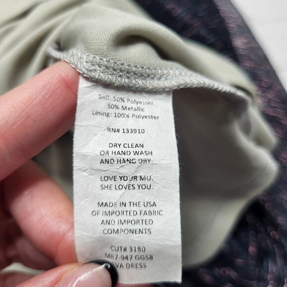 Show Me Your Mumu Eva Mini Dress Black Gray Blue Metallic Icicle Holiday Medium - Picture 10 of 10